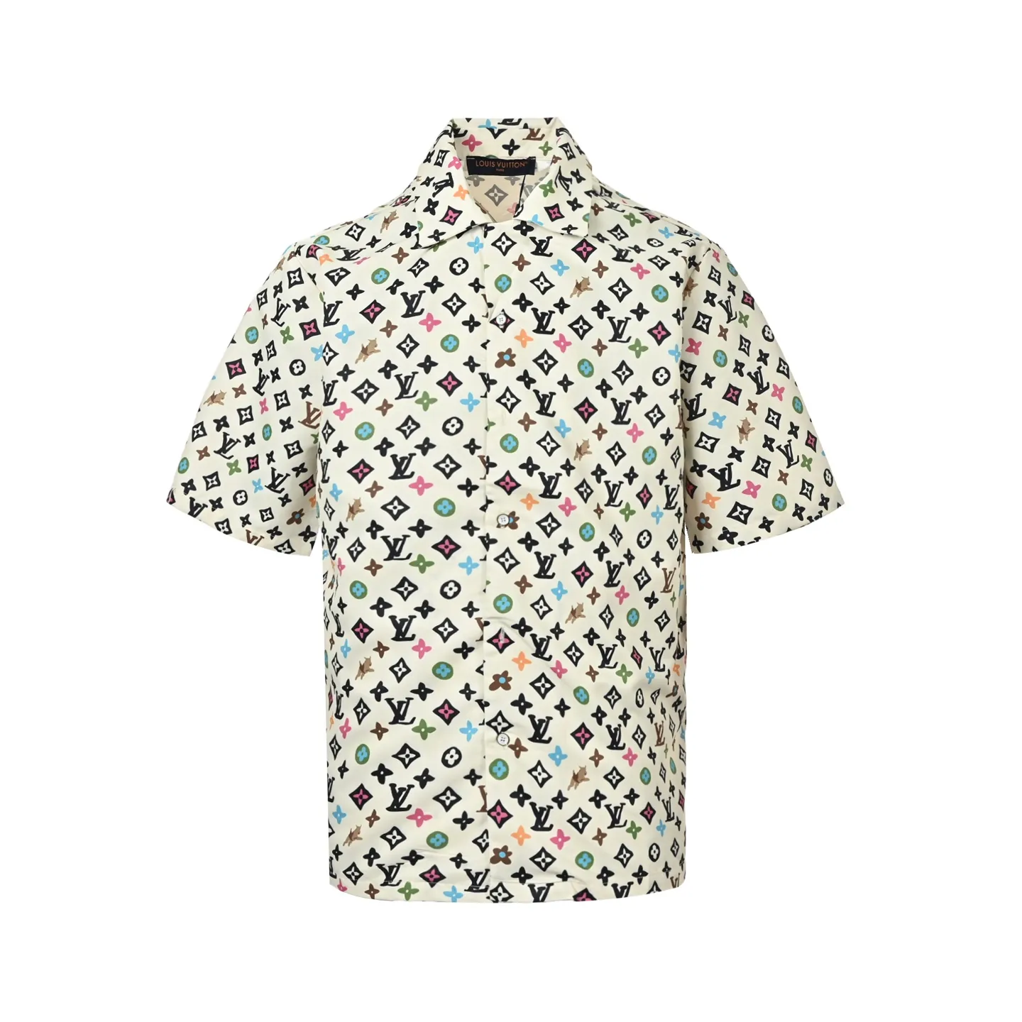 Louis Vuitton/Louis Vuitton collaboration printed mulberry silk short-sleeved shirt